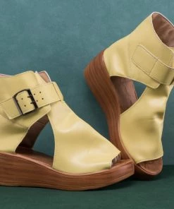 Peep-toe Side Cut Wedge Boots Platform Sandals | En Bloom New In Shoes