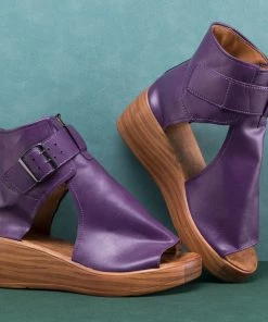 Peep-toe Side Cut Wedge Boots Platform Sandals | En Bloom New In Shoes