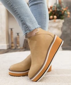 HYHE New In Shoes En Bloom | Eazy Platform Ankle Boots - Beige