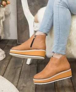 HYHE En Bloom | Eazy Platform Ankle Boot - Tan New In Shoes