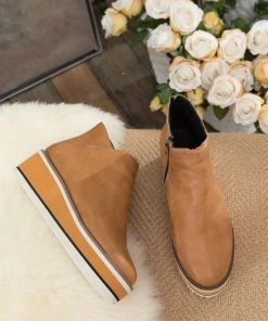 HYHE En Bloom | Eazy Platform Ankle Boot - Tan New In Shoes