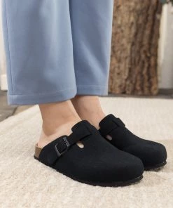Maibulun | Buckle Suede Classic Black Clogs New In Shoes