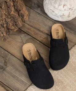 Maibulun | Buckle Suede Classic Black Clogs New In Shoes