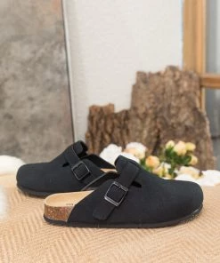 Maibulun | Buckle Suede Classic Black Clogs New In Shoes