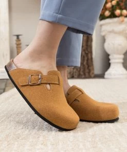 Maibulun | Buckle Suede Classic Ginger Clogs
