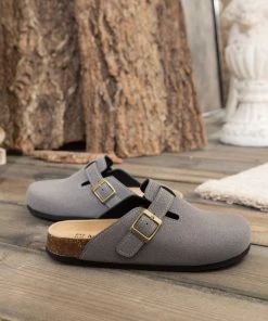 New In Shoes Maibulun | Buckle Suede Classic Grey Clogs