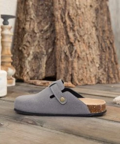 New In Shoes Maibulun | Buckle Suede Classic Grey Clogs