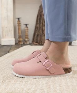 New In Shoes Maibulun | Buckle Suede Classic Pink Clogs