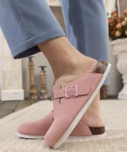 New In Shoes Maibulun | Buckle Suede Classic Pink Clogs