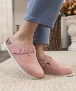 New In Shoes Maibulun | Buckle Suede Classic Pink Clogs