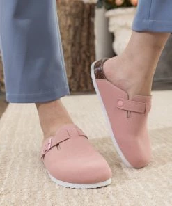 New In Shoes Maibulun | Buckle Suede Classic Pink Clogs