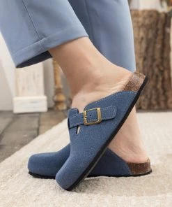Maibulun | Buckle Suede Classic Navy Clogs New In Shoes