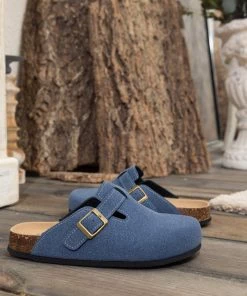 Maibulun | Buckle Suede Classic Navy Clogs New In Shoes
