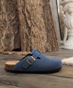 Maibulun | Buckle Suede Classic Navy Clogs New In Shoes