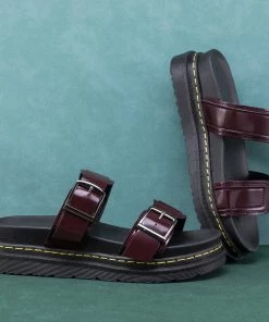 YL New In Shoes Purple Double-Strap Buckled Platform Sandals | En Bloom