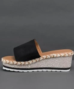 HYHE New In Shoes Denim Espadrille Wedge Sandals - EN BLOOM