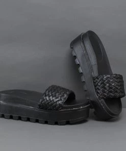 HYHE New In Shoes Braided Woven Wedge Sandals Sliders Slide Shoes - EN BLOOM