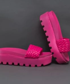 HYHE New In Shoes Braided Woven Wedge Sandals Sliders Slide Shoes - EN BLOOM