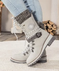 YL New In Shoes En Bloom | Ash Ribbed-Cuff Buckle-Strap Boot