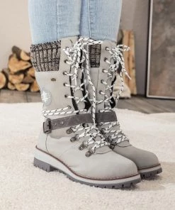 YL New In Shoes En Bloom | Ash Ribbed-Cuff Buckle-Strap Boot