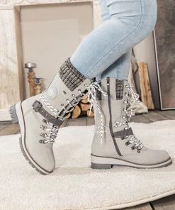 YL New In Shoes En Bloom | Ash Ribbed-Cuff Buckle-Strap Boot