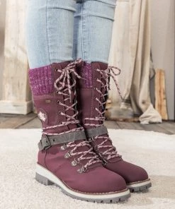 YL En Bloom | Purple Ribbed-Cuff Buckle-Strap Boot New In Shoes