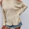 MY Smaibulun | Apricot Shoulder Cut-Out Knit Sweater New In Clothing