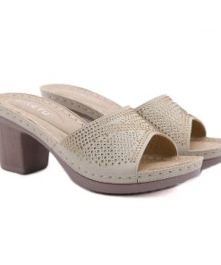 Rhinestone-Accent Block Heel Sandals - SIKETU S/S 2022