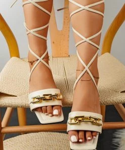 HT EN BLOOM | GOLD CHAIN UPPER GLADIATOR APRICOT NEW ARRIVALS