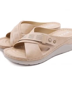 Cutout Crisscross Jolie Sandals - SIKETU