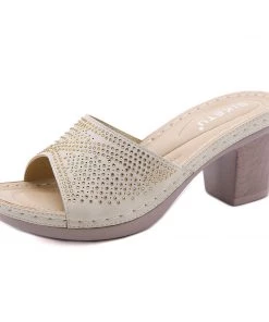 Rhinestone-Accent Block Heel Sandals - SIKETU S/S 2022