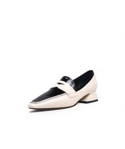 Jady Rose JadyRose | Genuine LeatherBlock Color Elegant Princess Kate Loafers - Beige New In Shoes