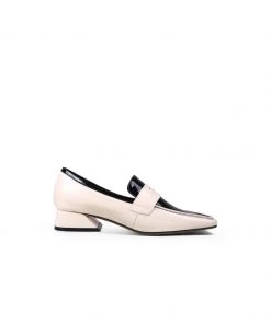 Jady Rose JadyRose | Genuine LeatherBlock Color Elegant Princess Kate Loafers - Beige New In Shoes