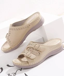 SIKETU | Perforated Double Strap Sandals New In Shoes