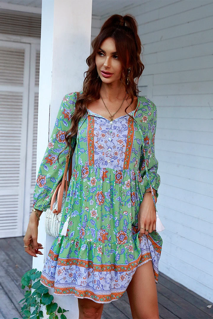DY New In Clothing RINA BOHO DRESS - AQUA MULTI 5 DY New In Clothing RINA BOHO DRESS - AQUA MULTI