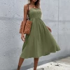 BFZY New In Clothing LINDSAY Linen Blend Dress - Army Green