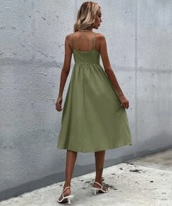 New In Clothing Smaibulun | Leopard Long Sleeve V-Neck Ripped Knit Pullover - Army Green