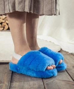 XH NEW ARRIVALS SMAIBULUN UGG™ | Fluffy Soft Wool Snug Slipper Sandals - Azure