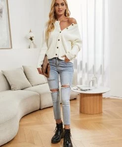 MY Smaibulun | Front And Back Wearable Knit Cardigan - Cream New In Clothing