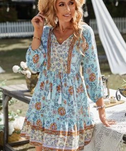 DY RINA BOHO DRESS - BABY BLUE NEW ARRIVALS