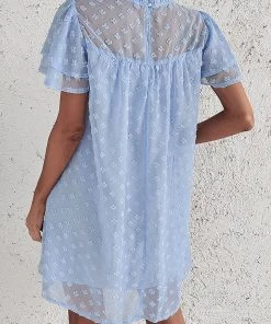 DY NEW ARRIVALS LOIDA Swiss Dot Tunic Dress - Baby Blue 9 DY NEW ARRIVALS LOIDA Swiss Dot Tunic Dress - Baby Blue