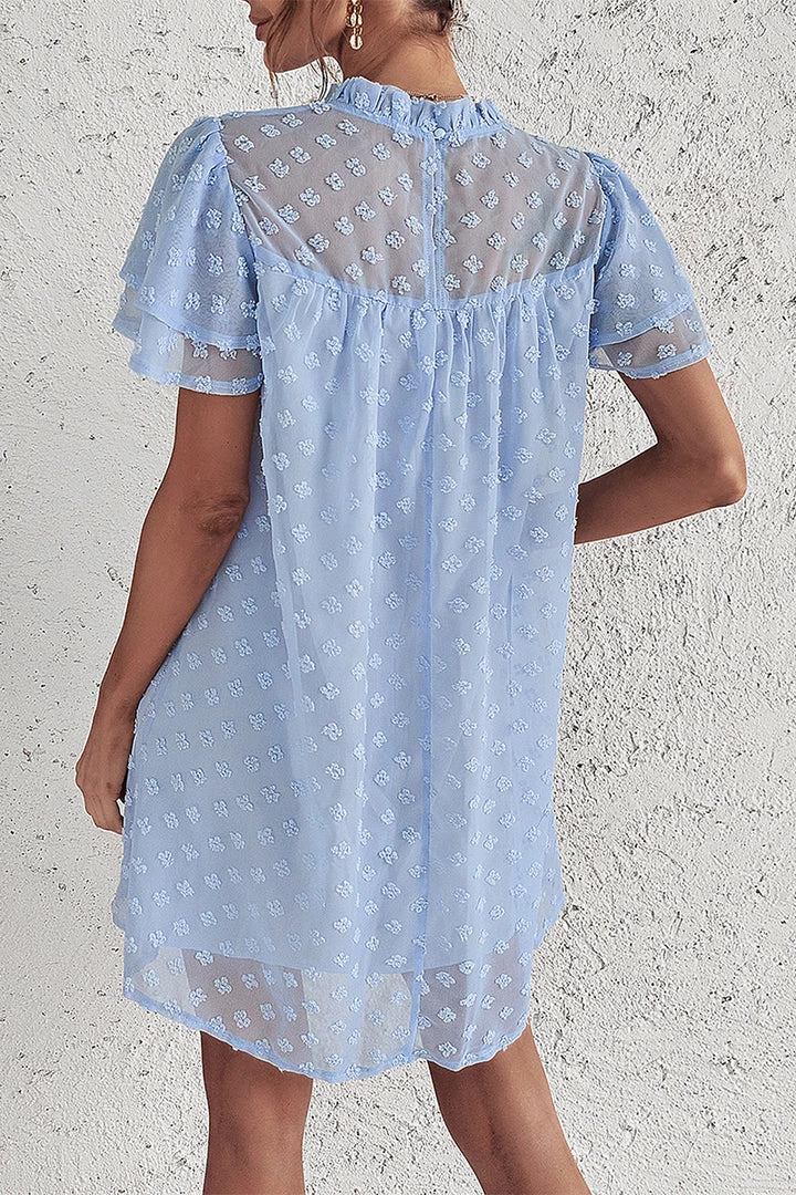 DY NEW ARRIVALS LOIDA Swiss Dot Tunic Dress - Baby Blue 5 DY NEW ARRIVALS LOIDA Swiss Dot Tunic Dress - Baby Blue