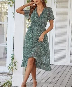 DY ROSALINDA MIDI DRESS - BASIL