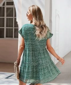 DY New In Clothing JASMYN DRESS - BASIL PRINT 11 DY New In Clothing JASMYN DRESS - BASIL PRINT