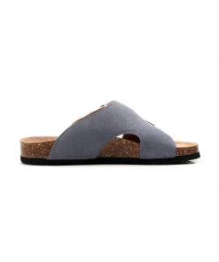 GLF Maibulun | Beige Grey Criss Cross Wrap Suede Sandals