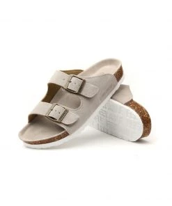 GLF Maibulun | Beige Double-Buckle Wide-Strap Suede Genuine Leather Sandals New In Shoes