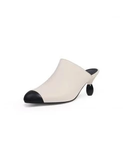 Jady Rose JadyRose | Bead Heel Black Toe Slice Mule 16 Jady Rose JadyRose | Bead Heel Black Toe Slice Mule