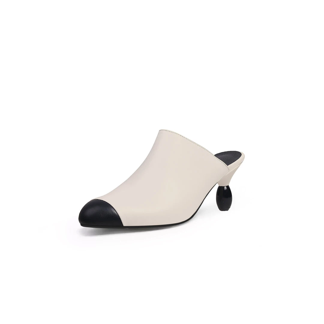 Jady Rose JadyRose | Bead Heel Black Toe Slice Mule 7 Jady Rose JadyRose | Bead Heel Black Toe Slice Mule
