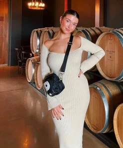 MY Smaibulun Doll | JODENE Beige Midi Length Knit Dress New In Clothing