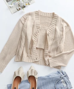 MY Smaibulun Doll | Veronica Beige Knit Cardigan Set 11 MY Smaibulun Doll | Veronica Beige Knit Cardigan Set